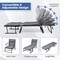 Gray Black 3-in-1 Folding Camping Cot Sofa Chair Chaise Lounge Bed 440lb